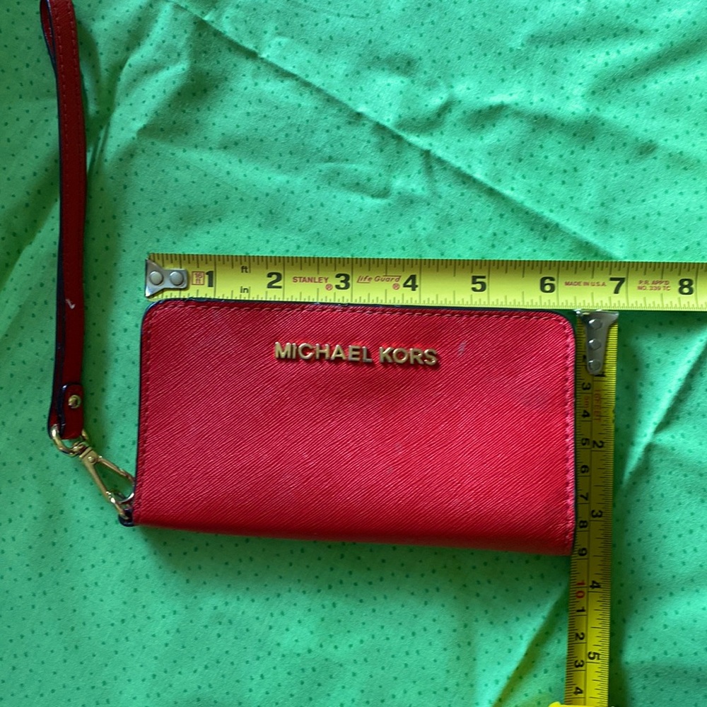 Michael Kors (Red) Wristlet -Compatible for Smartphone (see measurements)